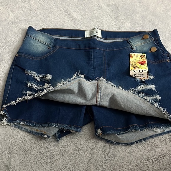 VIP MODAS Brasil Destroyed Denim Skort NWT Plus Size 52 - Picture 4 of 10